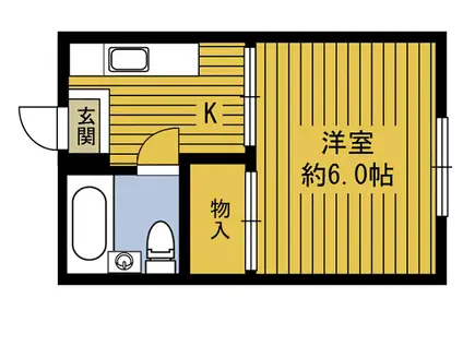 ダイヤモンド美し野B(1K/1階)の間取り写真