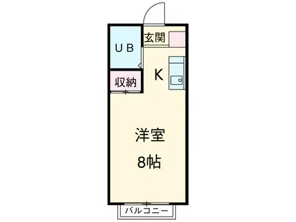 エステートピア赤石(ワンルーム/2階)の間取り写真