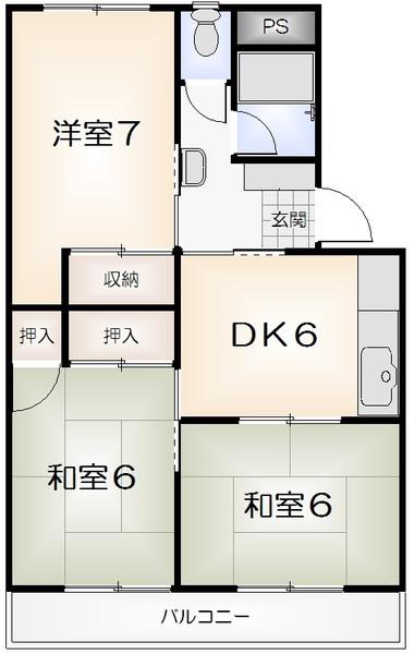 リバーサイド福井(3DK/3階)の間取り写真