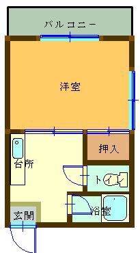 兼久マンション(1K/3階)の間取り写真