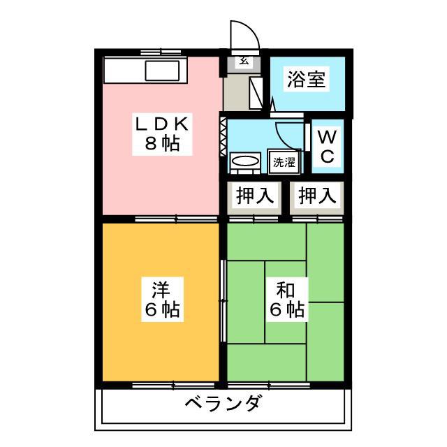 アニバーサリーK2(2DK/1階)の間取り写真