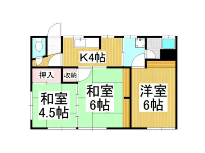 大盛アパート(3K/1階)の間取り写真