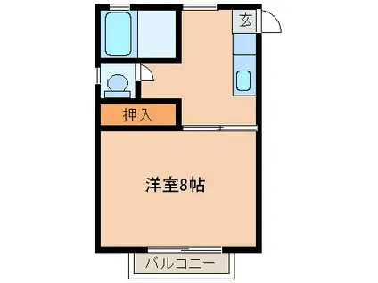 メゾンドクレール(1K/1階)の間取り写真