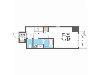 グランカーサ天王寺イースト(1K/11階)の間取り写真