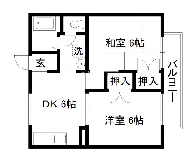 セトラII(2DK/2階)の間取り写真