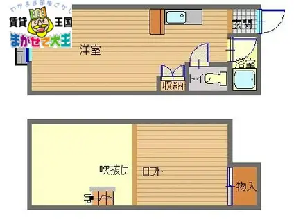 フルハウス長崎(ワンルーム/2階)の間取り写真