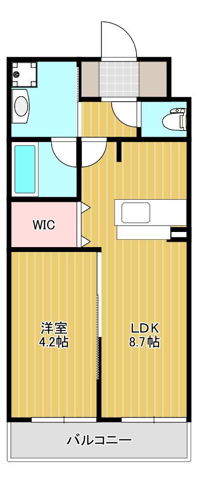 四季荘(1LDK/3階)の間取り写真