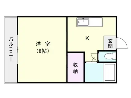 リード上本町(1K/2階)の間取り写真