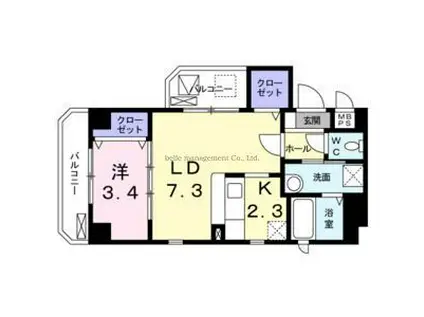 AMAREMATUMIZAKA(1LDK/3階)の間取り写真