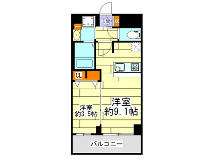 プレサンス塚本ベラビィ(1LDK/12階)の間取り写真