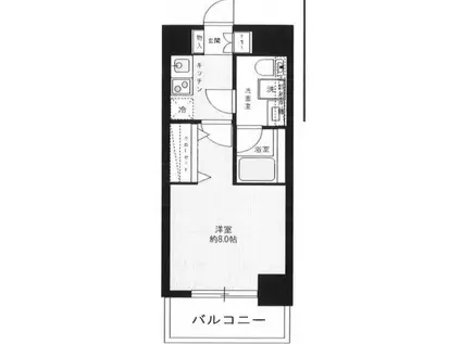 プレミアムキューブ三田(1K/9階)の間取り写真