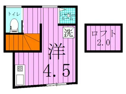 サークルハウス竹ノ塚六番館(ワンルーム/2階)の間取り写真