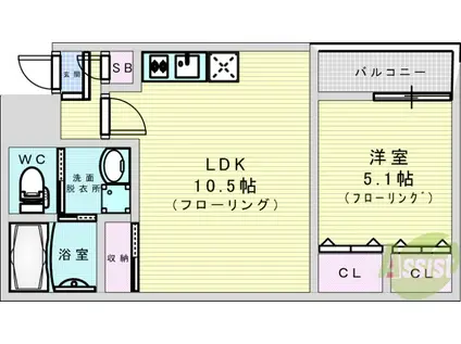 H-MAISON塚本(1LDK/3階)の間取り写真