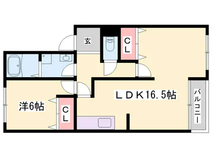パストラル蒲田 B棟(1LDK/1階)の間取り写真