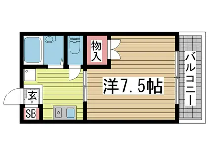 メゾン戸崎通(1K/2階)の間取り写真
