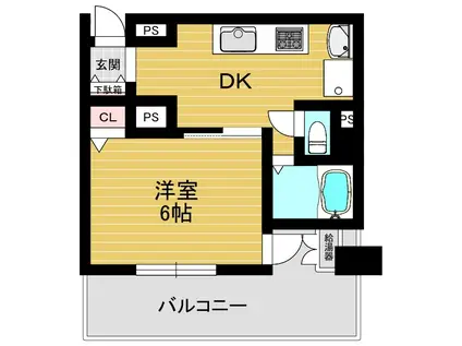 上本町第2ガーデンハイツ(1DK/8階)の間取り写真