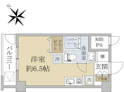 築地永谷タウンプラザ(ワンルーム/7階)の間取り写真