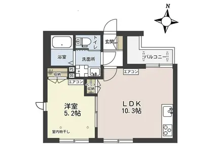 浦和区元町1丁目メゾン(1LDK/2階)の間取り写真