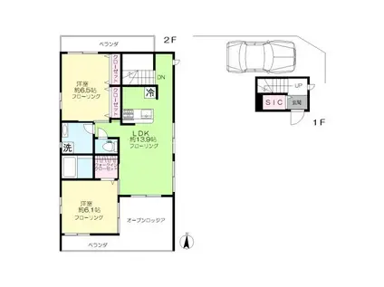 TWIN HOMES(2LDK/2階)の間取り写真