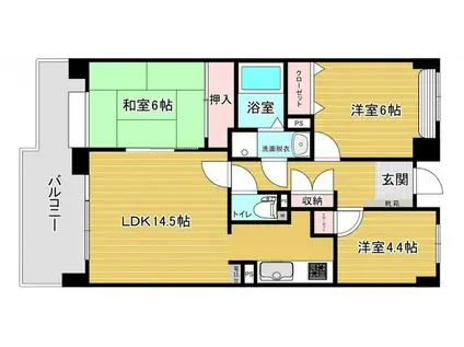 西新中央パークマンション(3LDK/3階)の間取り写真