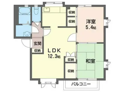 ヴェルドミールA(2LDK/2階)の間取り写真