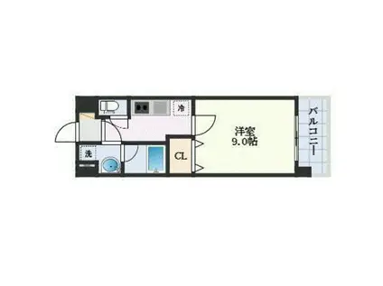 八番町ビルディング(1K/2階)の間取り写真