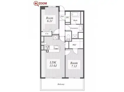 ロイヤルパークスERささしま(2LDK/7階)の間取り写真