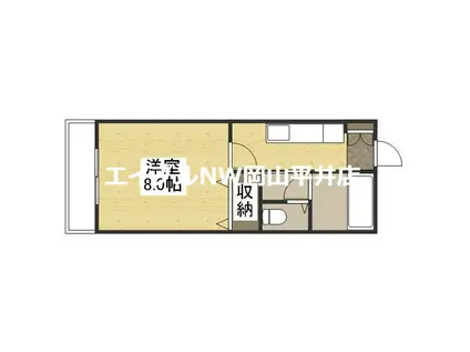 リバージュ平井(1K/2階)の間取り写真