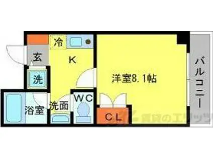 グリーンハイツ豊川II(1K/1階)の間取り写真