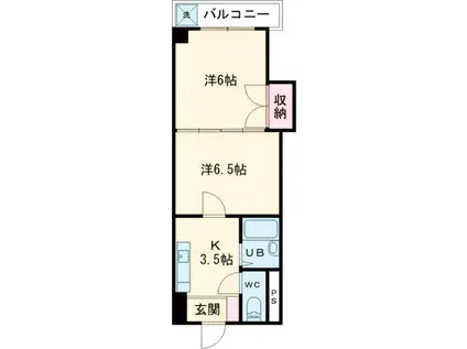 ロイヤルグランデ(2K/13階)の間取り写真