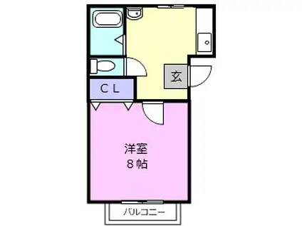 ハイツもみの木A(1K/2階)の間取り写真