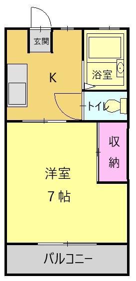 リンデンバウム(1K/2階)の間取り写真