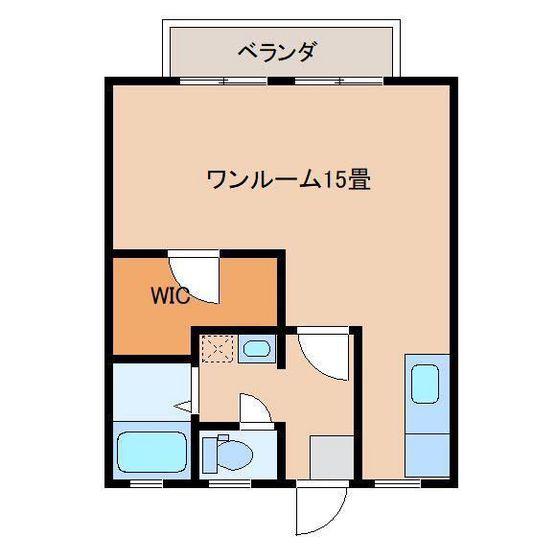 シュガーハウス(ワンルーム/2階)の間取り写真