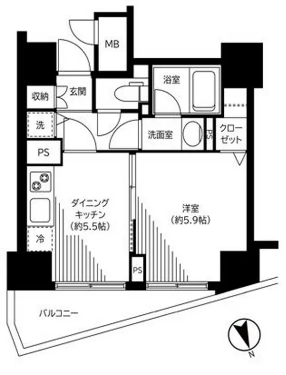 銀座レジデンス伍番館 13階階 間取り