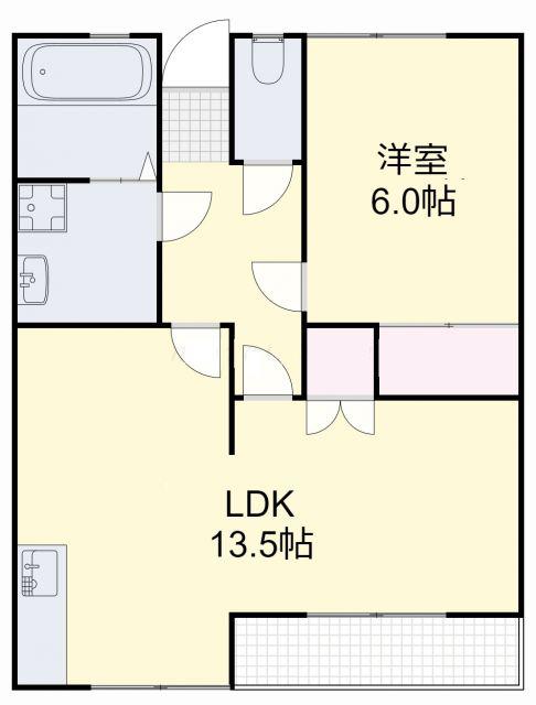 メゾン大森III(1LDK/2階)の間取り写真