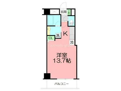 アクシア八芳(1K/4階)の間取り写真