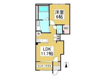 サンマルコ上田 B棟(1LDK/1階)の間取り写真