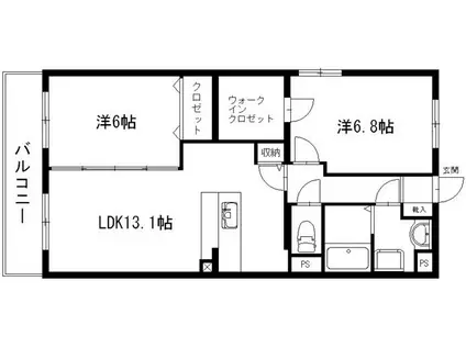 T.WOOD(2LDK/1階)の間取り写真