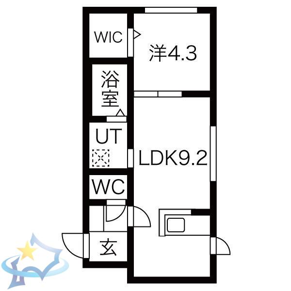 PEERSON S7W10(1LDK/2階)の間取り写真