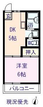 ファミールすみれ(1K/1階)の間取り写真