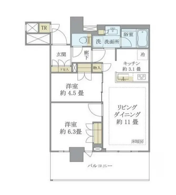 Brillia有明City Tower 28階階 間取り