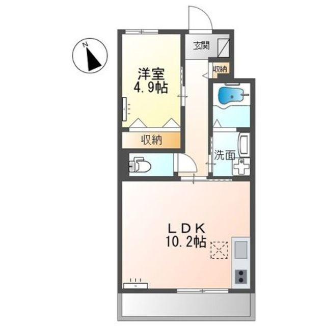スレッド (1LDK/1階)の間取り写真