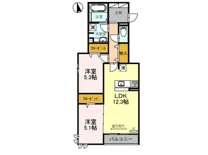 NAGOMI(2LDK/3階)の間取り写真