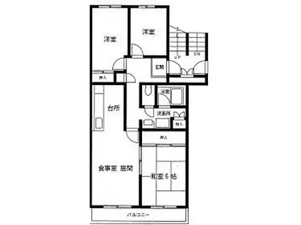 コーポラス587(3DK/2階)の間取り写真