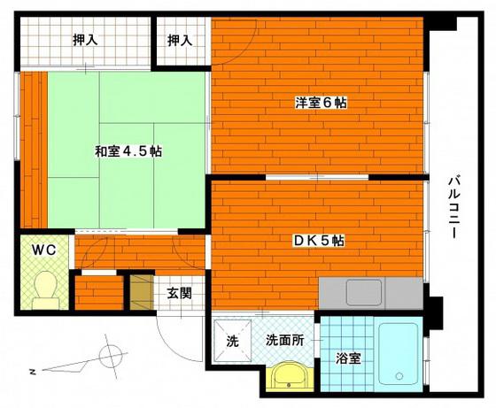 第1斉藤ビル 1号館(2DK/3階)の間取り写真