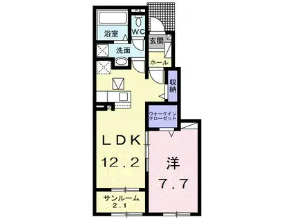 スリージェメゾン I(1LDK/1階)の間取り写真
