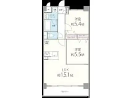 ラディスター(2LDK/4階)の間取り写真