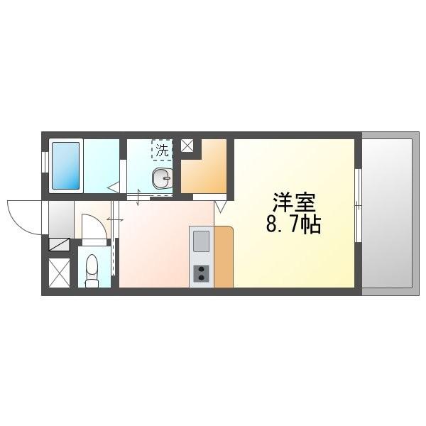 CASA LA TIDA LEQUIOS(1K/2階)の間取り写真