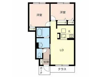 シャーメゾン美原(2LDK/1階)の間取り写真