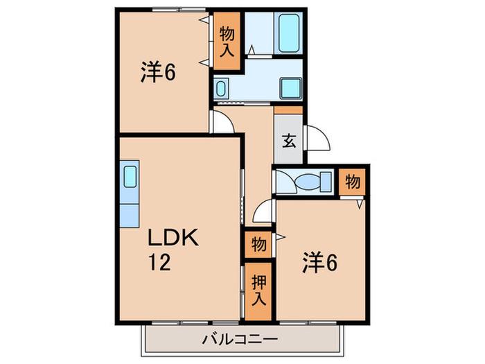 メゾン桃山台(2LDK/2階)の間取り写真